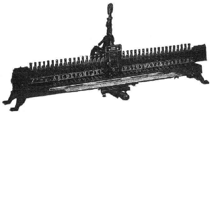 Bradley, first Stencil Machine, Horizontal Model, 1893, USA