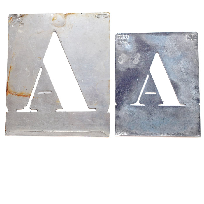 France, Stencil Plates, 70 and 45 mm, aluminum and zinc